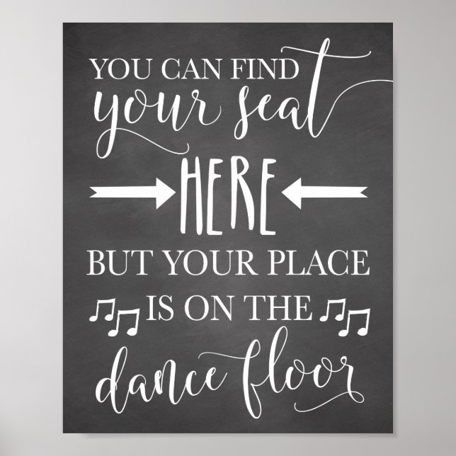 Encontre seu assento aqui Cartão de Poster de casa (Frente)