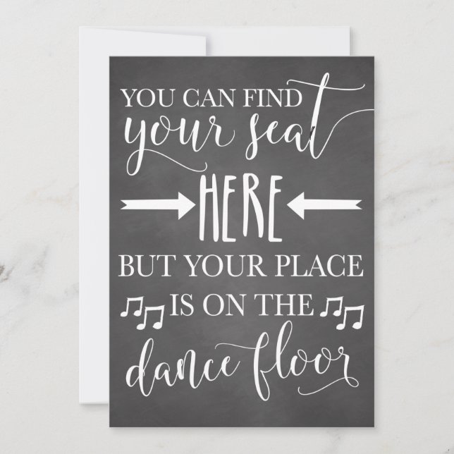 Encontre seu assento aqui Cartão de Poster de casa (Frente)