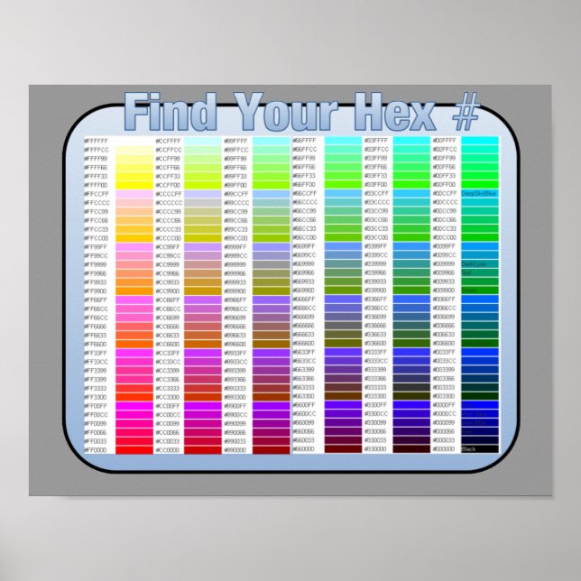 Encontre seu Poster de número hexadecimal (Frente)