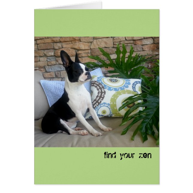 Encontre seu zen - CARTÃO VAZIO Lola B. Boston (Frente)