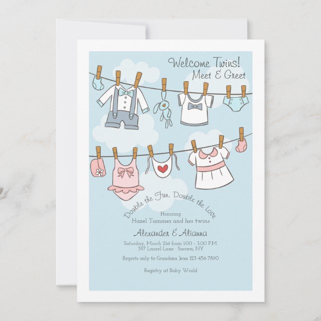 Encontro de Gêmeos Boas-Vindas e Convite de Saudaç (Frente)