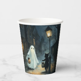 Encontro de Ghost e Gato do Halloween