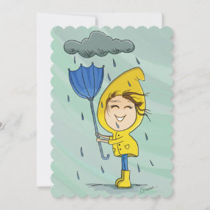 Encorajamento Gráfico de Garota Bonita Rainy Windy