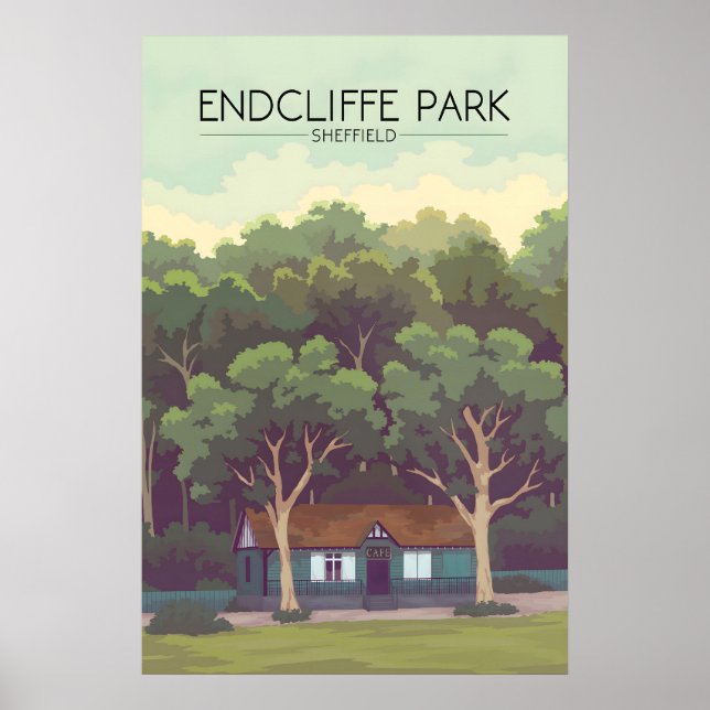 Endcliffe Park Sheffield Travel Poster (Frente)