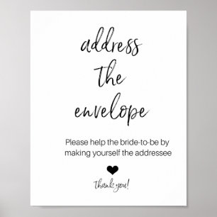 ENDEREÇAR O ENVELOPPE PARA poster CHÁ