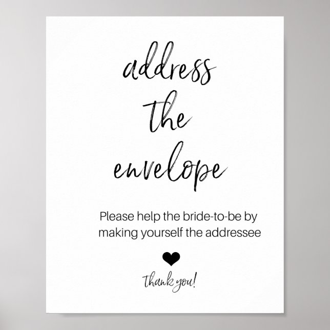 ENDEREÇAR O ENVELOPPE PARA poster CHÁ (Frente)