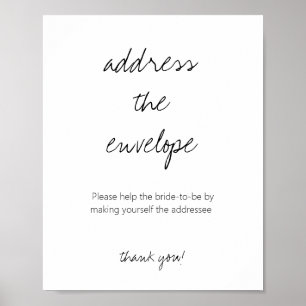 ENDEREÇAR O ENVELOPPE PARA poster CHÁ