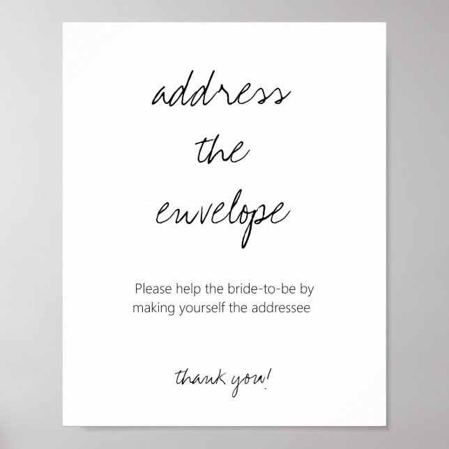 ENDEREÇAR O ENVELOPPE PARA poster CHÁ (Frente)