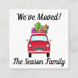 Endereço Anúncio do carro vermelho com presentes d