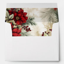 Endereço de devolução de Natal de Poinsettia