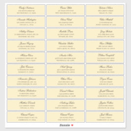 Endereço de nomes de convidados. Etiqueta de exped