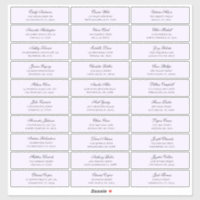 Endereço de nomes de hóspedes roxos. Etiqueta de e