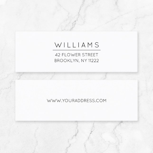 Endereço de Tipografia Mínimo 01 . Mini Cartão de  (Timeless quiet luxury mini business card for small businesses with modern minimalist typography.)