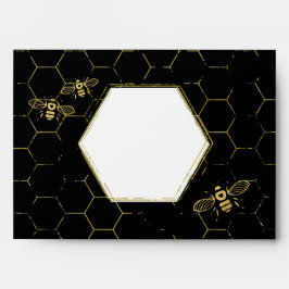 Endereço Personalizado de Padrão Dourado Preto de
