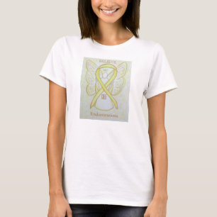 Endometriose Atenção Amarela Fita Camisa Anjo
