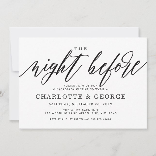 Enegreça a noite antes do convite (Frente)