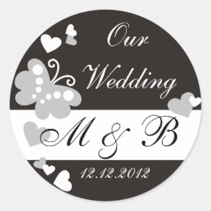 Enegreça nossa etiqueta do monograma do casamento