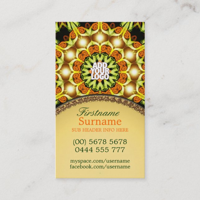 Energia iluminada - Cartão de visita de nova idade (Frente)