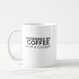 Energizado por Café e uma Caneca de Café do Golden