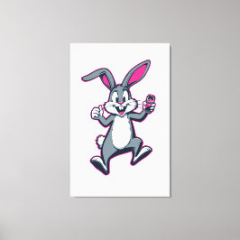 Energy Bunny Canvas – Cute Rabbit Kids Wall Art