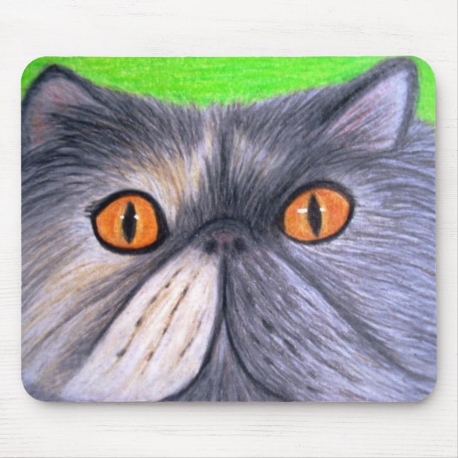 Enevoado o gato persa cinzento Mousepad (Frente)