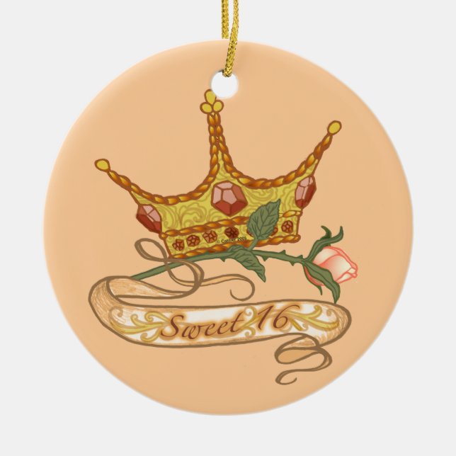 Enfeite 16 princesa ornamentos personalizados de a (Frente)