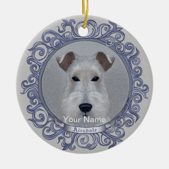 Enfeite Airedale Ornamentado (Frente)