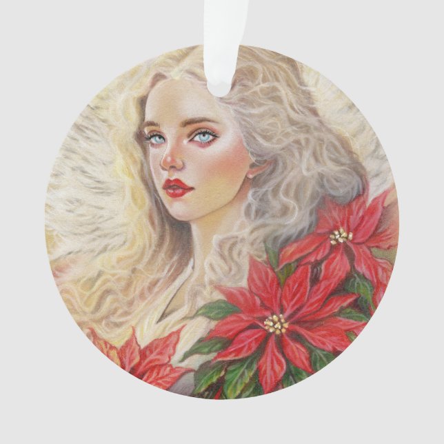 Enfeite Anjo Poinsettia (Frente)