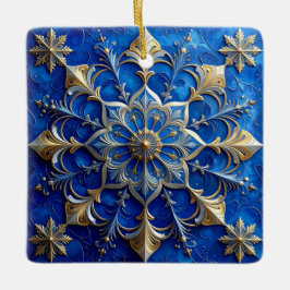 Enfeite Azul Dourado Decorativo de Feriado
