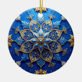 Enfeite Azul Dourado Decorativo de Feriado