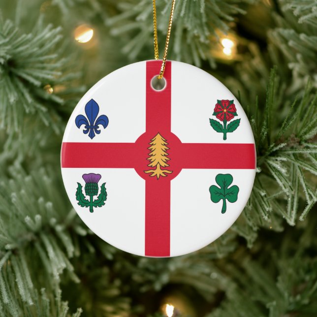 Enfeite com a bandeira de Montreal, Canadá (Árvore)