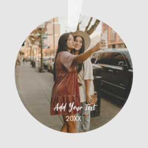 Enfeite de acrílico com duas fotos personalizadas