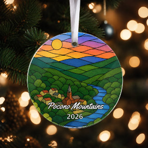 Enfeite de acrílico personalizado das Montanhas Po