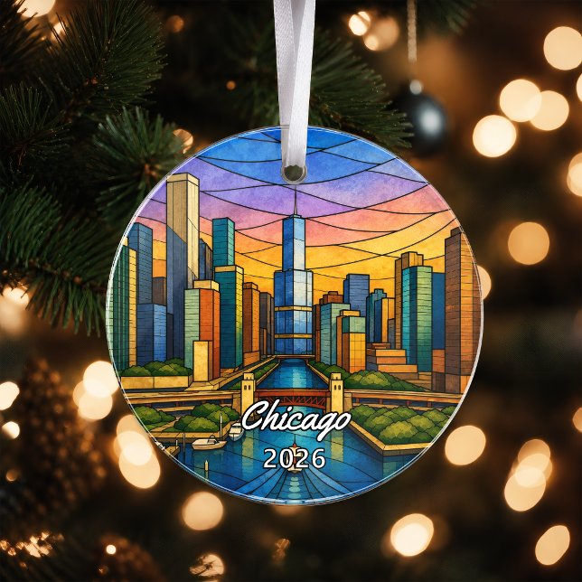 Enfeite de Acrílico Personalizado de Chicago, Ilus (Criador carregado)