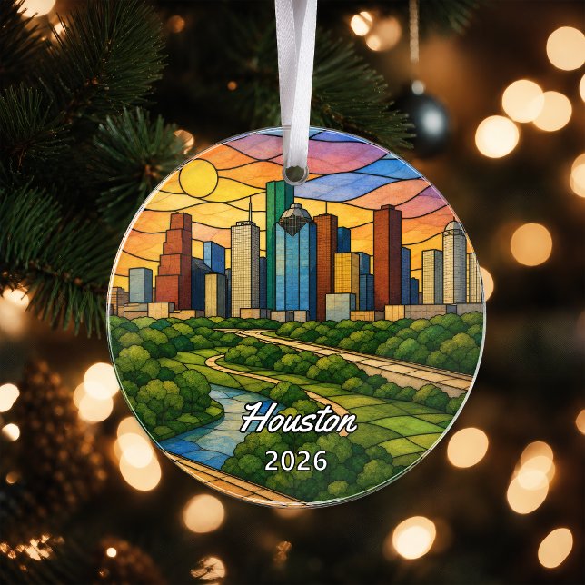 Enfeite de Acrílico Personalizado de Houston, Texa (Criador carregado)
