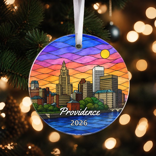 Enfeite de Acrílico Personalizado de Providence, R (Criador carregado)