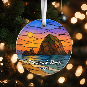 Enfeite de acrílico personalizado Haystack Rock, C