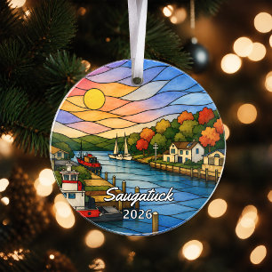Enfeite de Acrílico Personalizado Saugatuck, Mi Cu