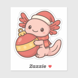 Enfeite de Adesivo de Axolote de Natal Kawaii
