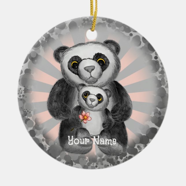 Enfeite de Amor de Urso Panda (Frente)