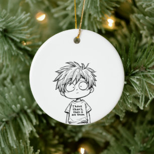 Enfeite de Anime Chibi Menino Engraçado