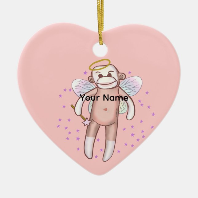 Enfeite de Anjo de Macaco de Meia (Frente)