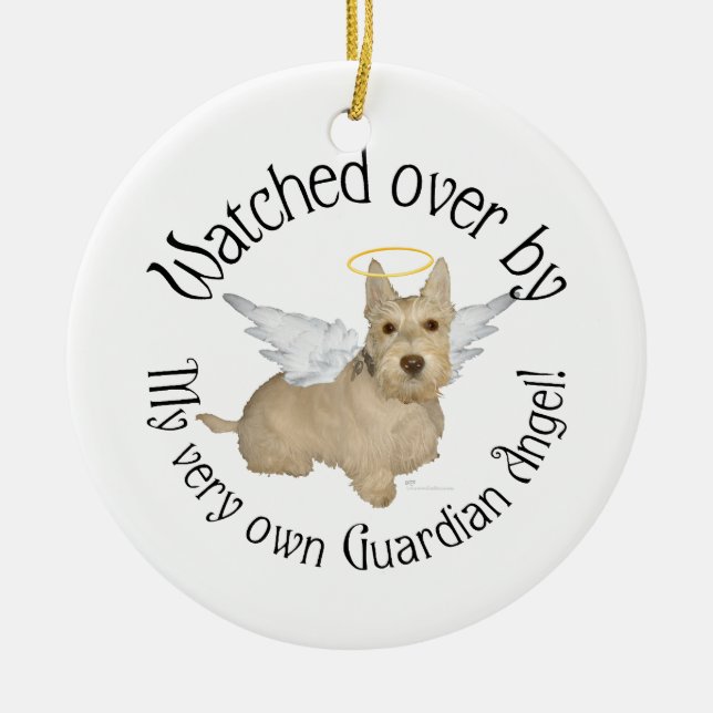 Enfeite de Anjo Scottish Terrier Wheaten (Frente)