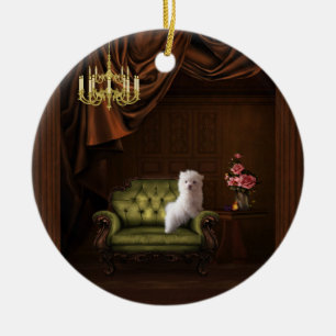 Enfeite de árvore de candelabro de cachorro filhot