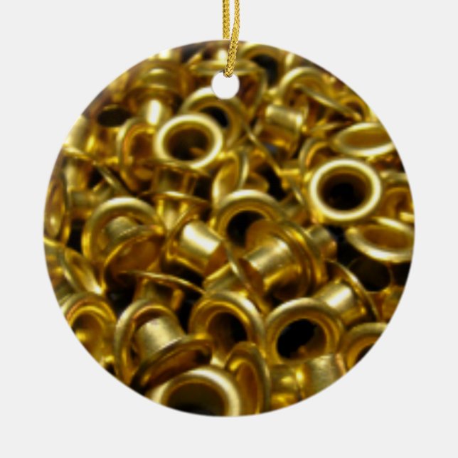 Enfeite de árvore de grommets de latão (Frente)