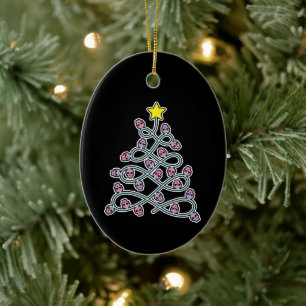 Enfeite de árvore de Natal com caveiras góticas
