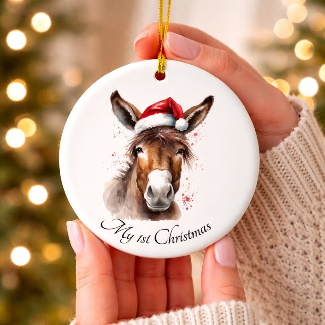 Enfeite de Árvore de Natal Country Donkey (Criador carregado)