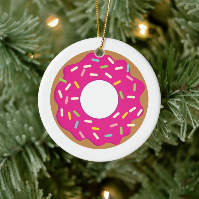 Enfeite de árvore de Natal de donut polvilhado (Árvore)