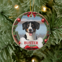 Enfeite de árvore de Natal de videira para cachorr