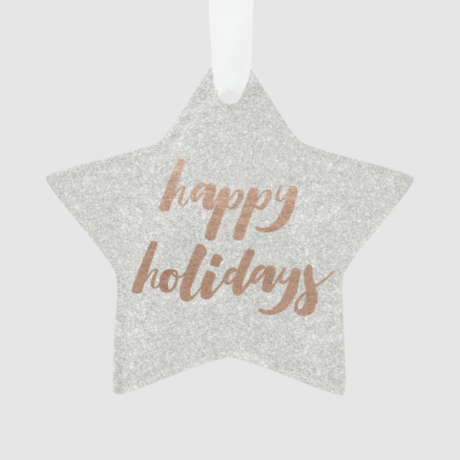 Enfeite de árvore de Natal em bronze com script de (Frente)